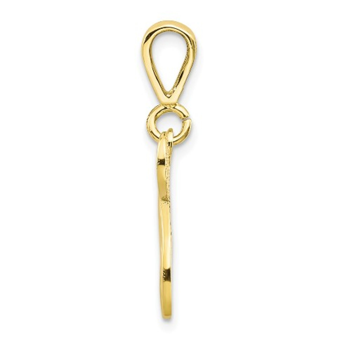 10K Yellow Gold Initial Letter N Charm Pendant - (A81-915)