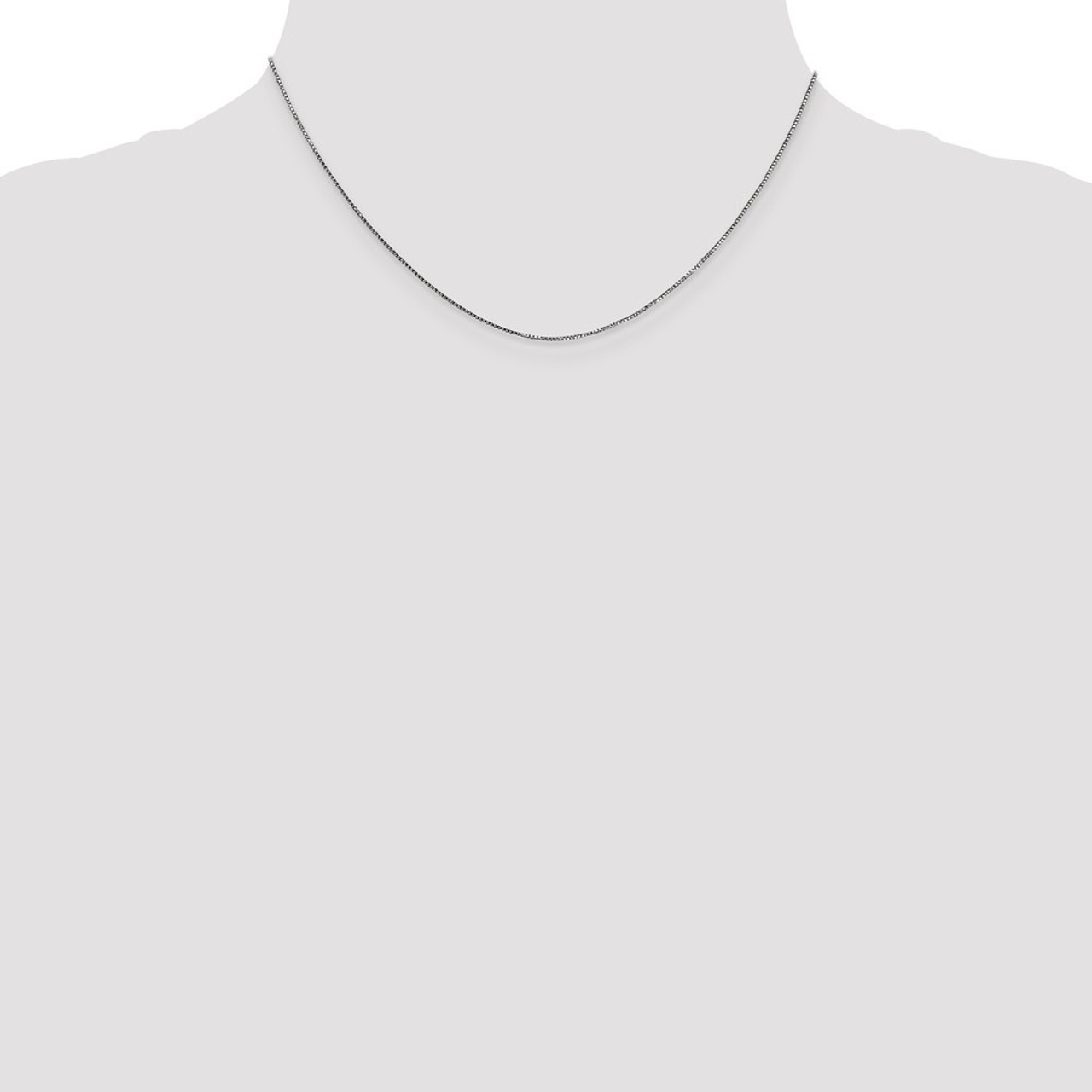 Leslie's 14K White Gold Box Chain Necklace - Length 16'' inches - (B18-243)