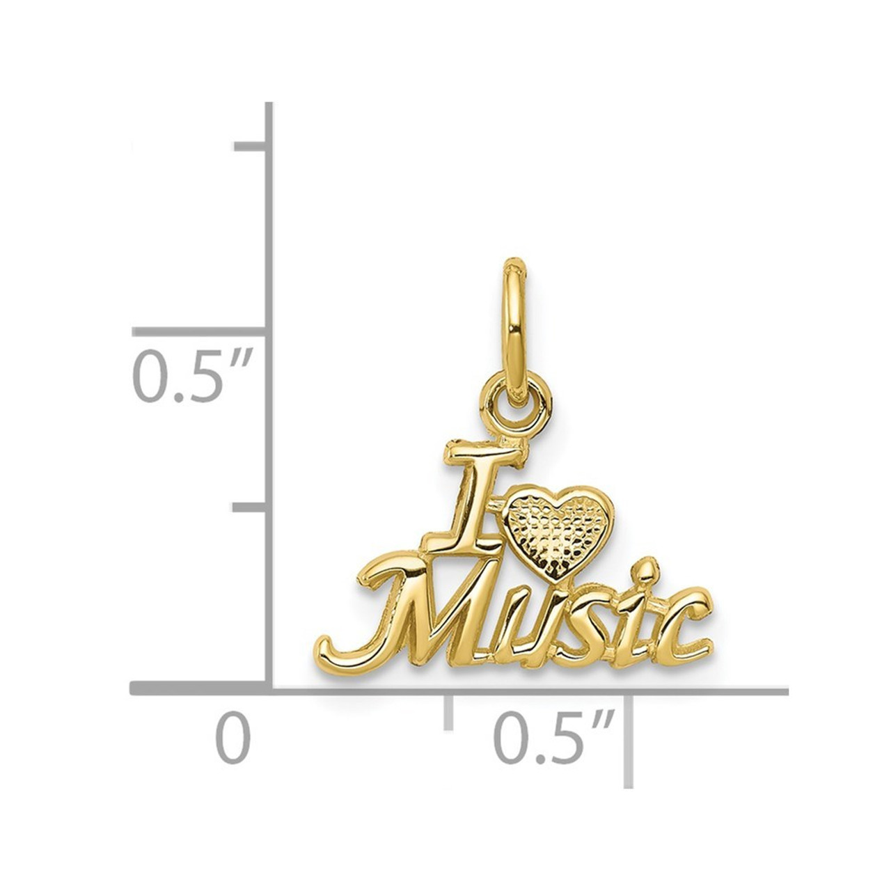 10K Yellow Gold Talking - I Love Music Charm - (A81-919)