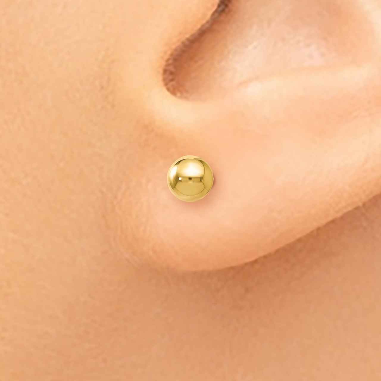 Leslie's 14K Yellow Gold Polished 4mm Ball Post Earrings - (B34-868)