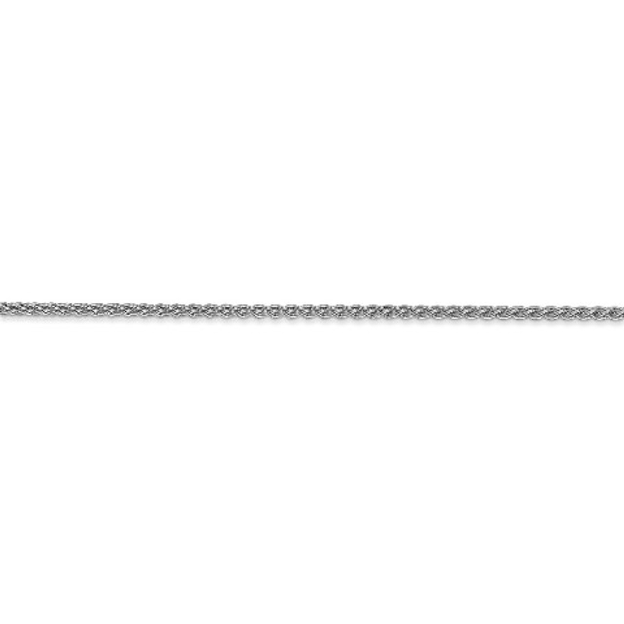 Leslie's 14K White Gold 1.65mm Wheat Chain Necklace - Length 16'' inches - (B18-298)