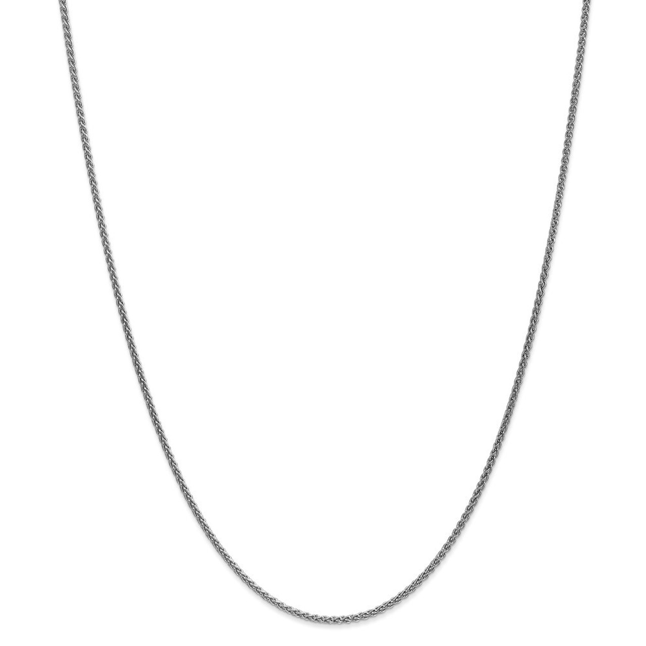Leslie's 14K White Gold 1.65mm Wheat Chain Necklace - Length 16'' inches - (B18-298)