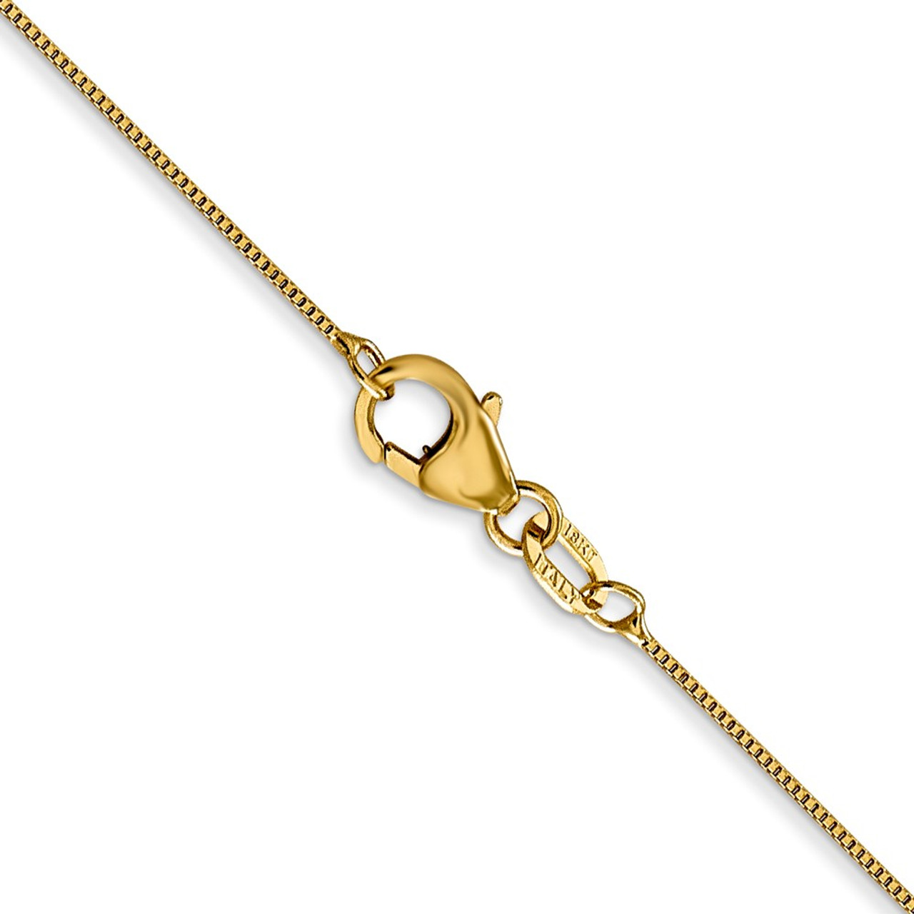 18K Yellow Gold Leslie's 0.5mm Box Chain - length: 16 inches - (B18-374)