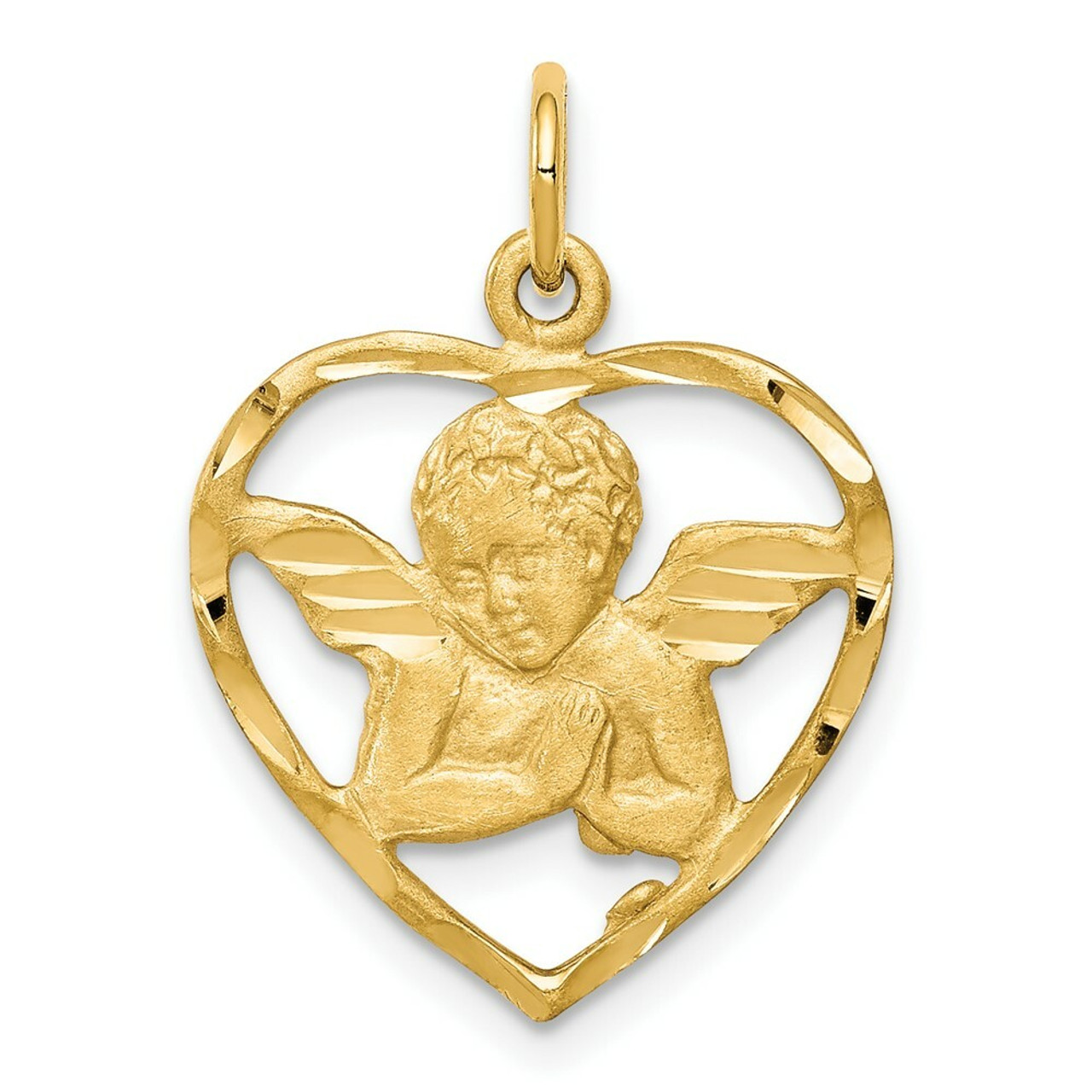 10K Yellow Gold Angel Heart Charm - (A81-955)