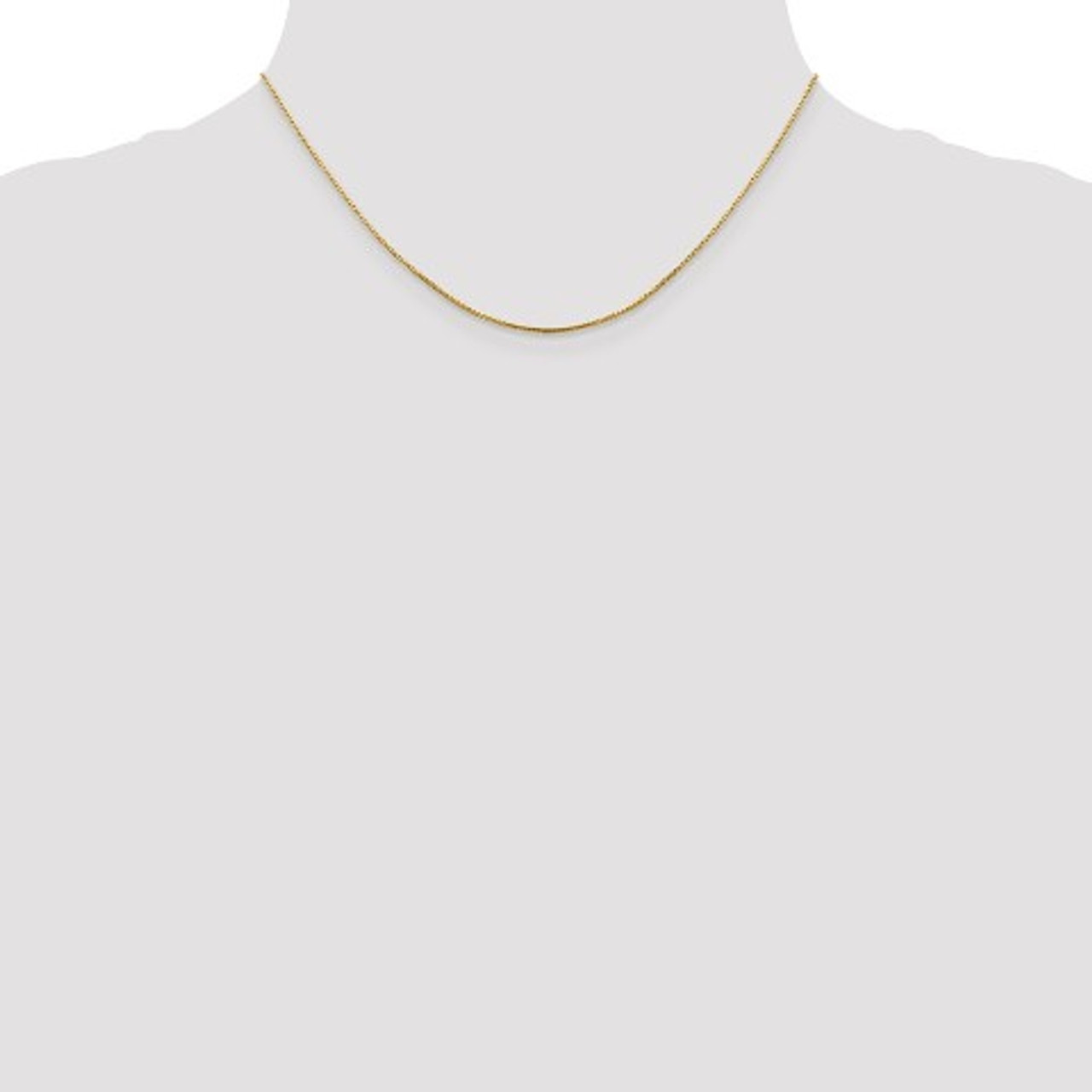 Leslies 14K Yellow Gold Octagonal Sparkle Box Chain Necklace - Length 16'' inches - (B18-459)