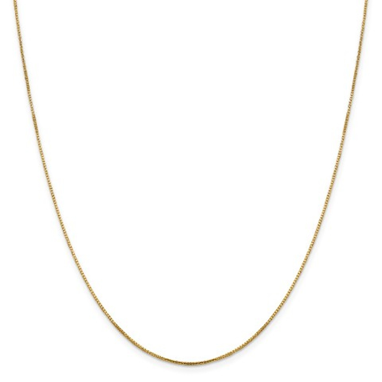Leslie's 14K Yellow Gold Octagonal Sparkle Box Chain Necklace - Length 20'' inches - (B18-462)