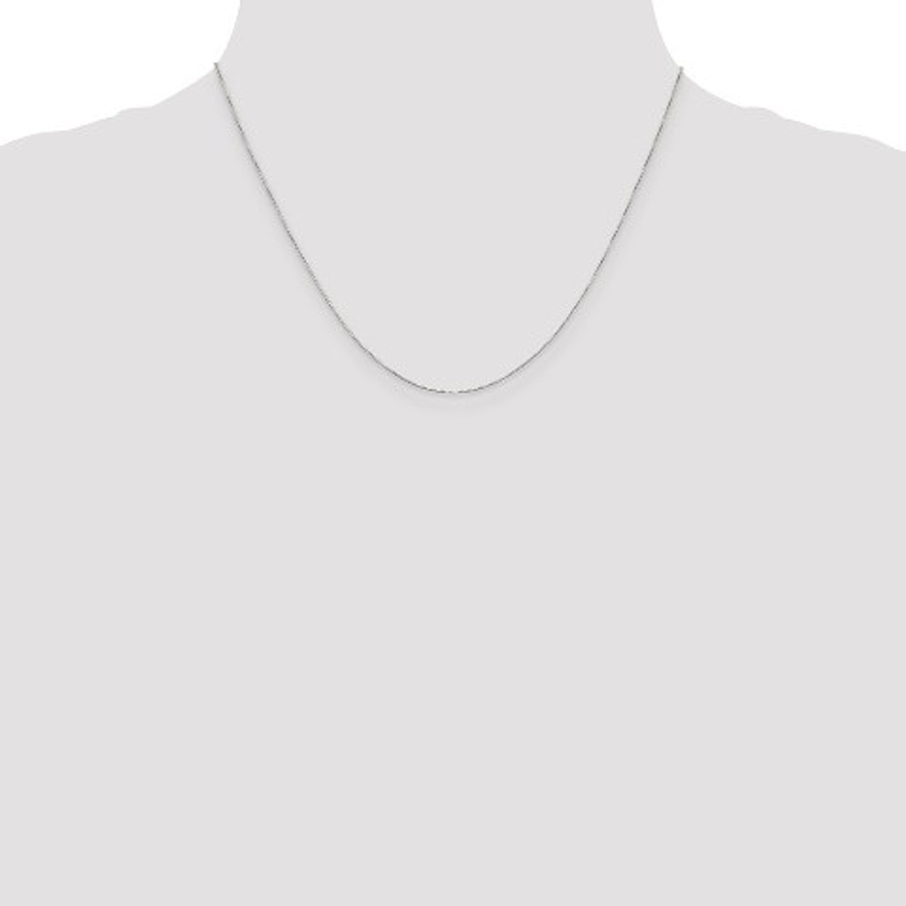 Leslie's 14K White Gold Baby Box Chain Necklace - Length 18'' inches - (B18-472)