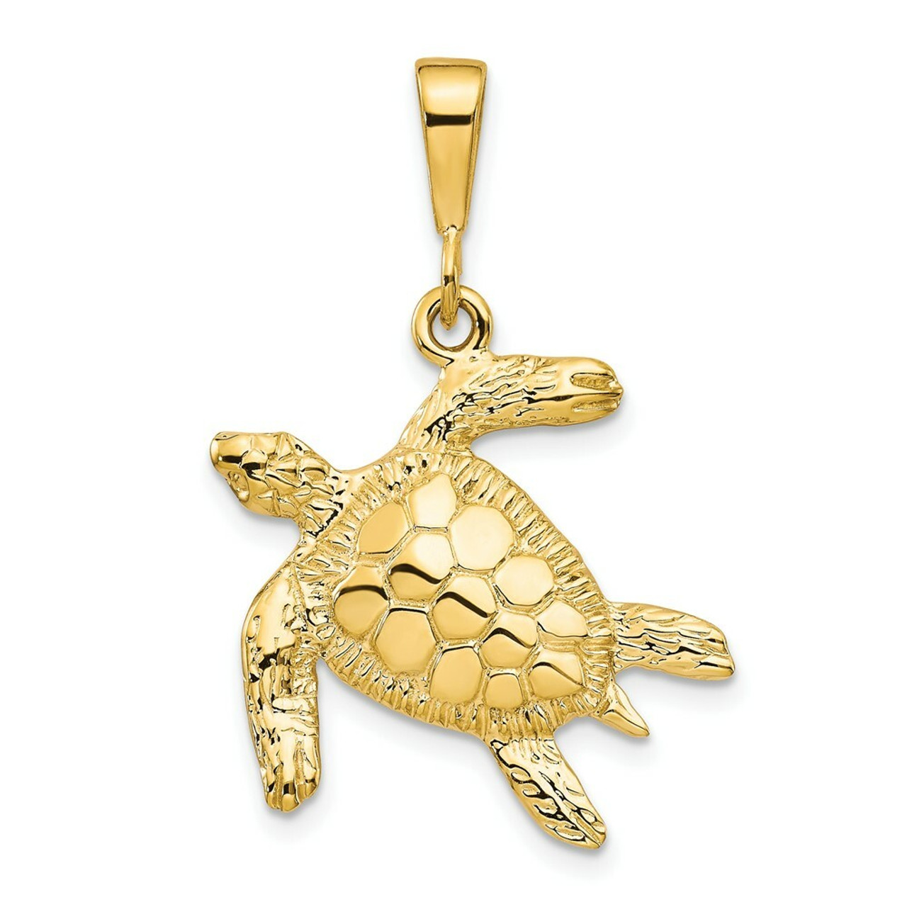 10K Yellow Gold Turtle Charm - (A81-977)