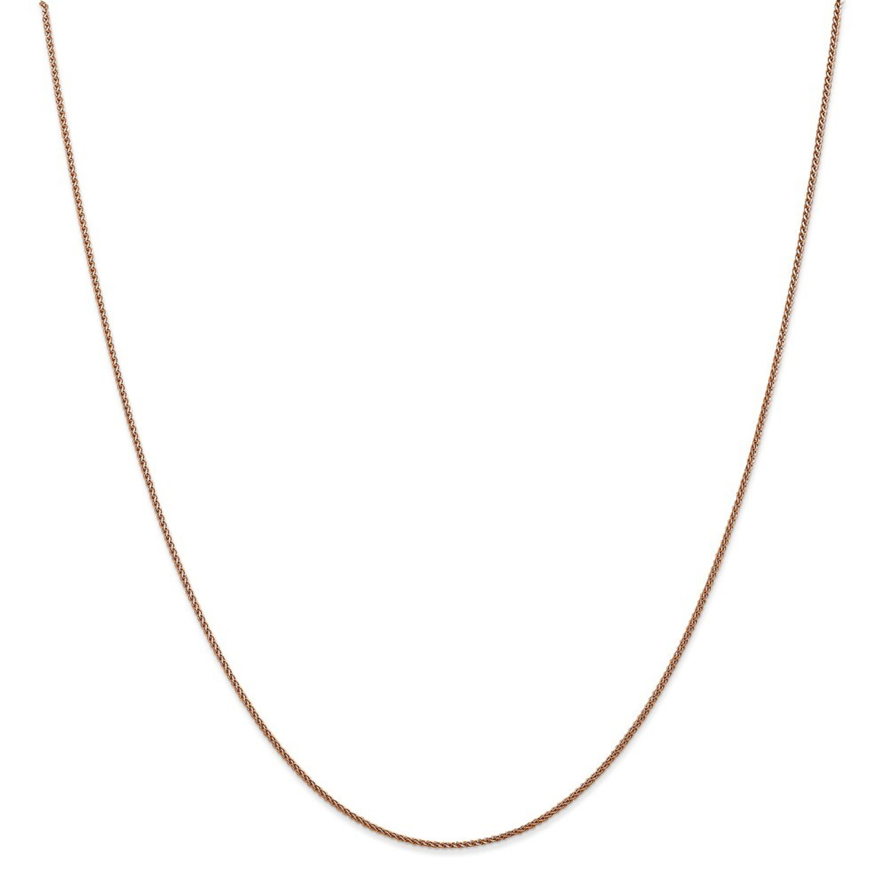 Leslie's 14K Rose Gold 1mm Wheat Chain Necklace - Length 16'' inches - (B17-419)