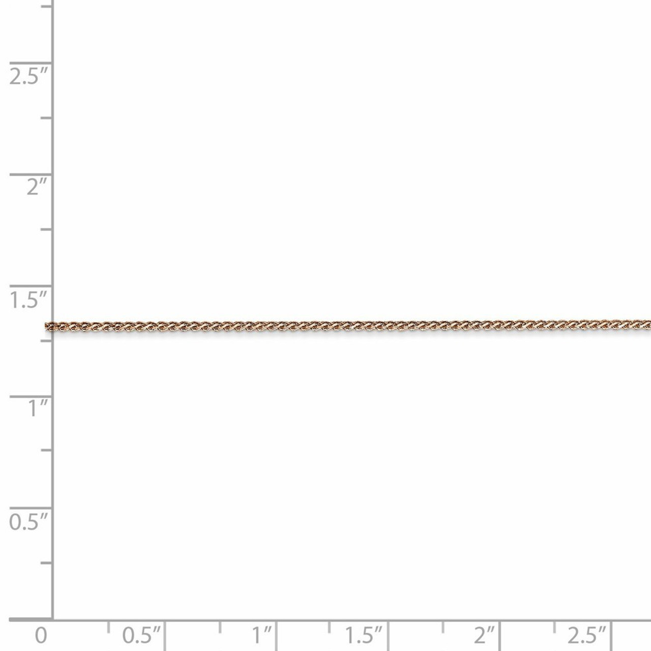 Leslie's 14K Rose Gold 1mm Wheat Chain Necklace - Length 16'' inches - (B17-419)