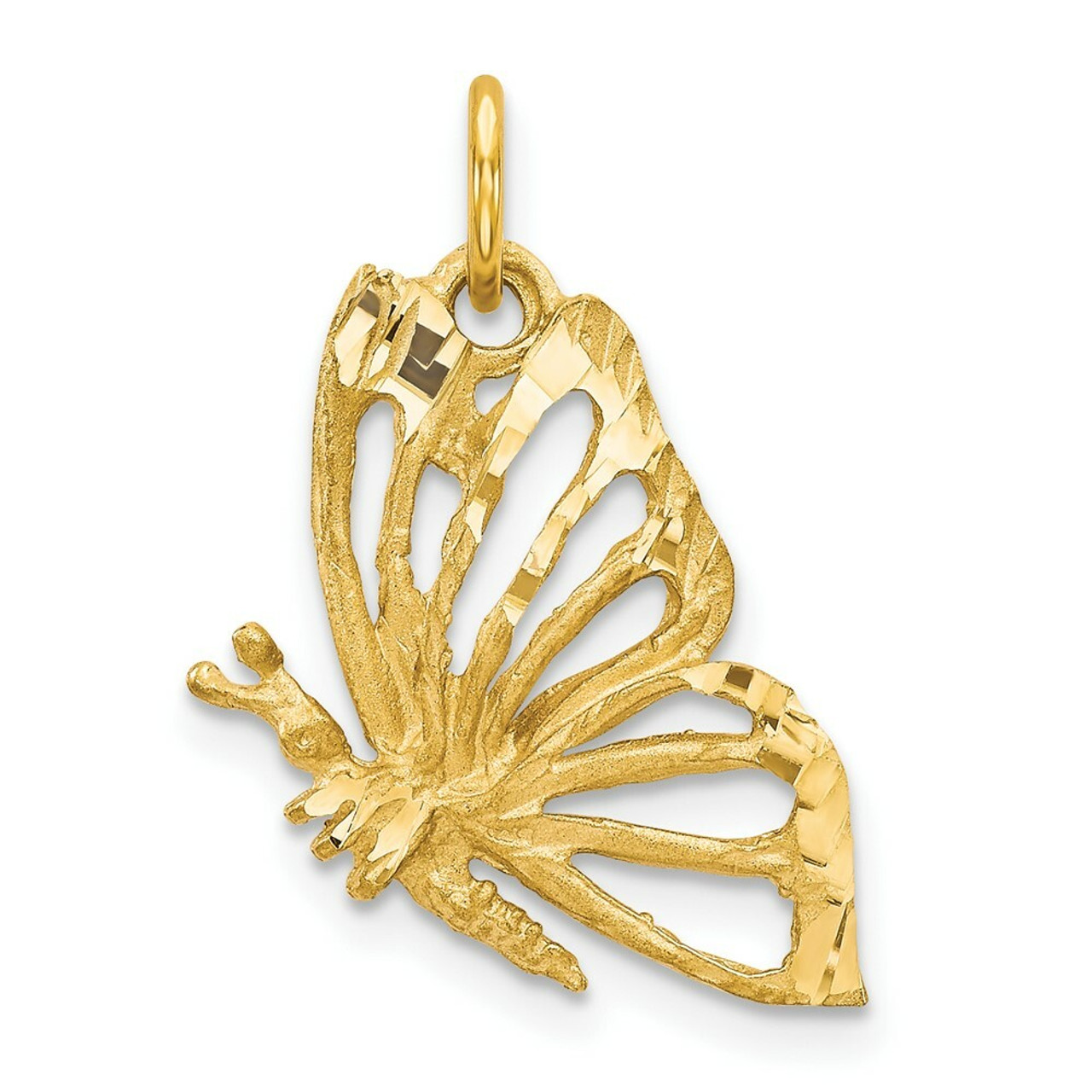 10K Yellow Gold Butterfly Charm - (A81-982)