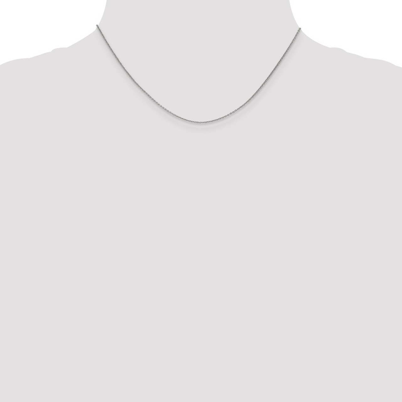 Leslie's 14K White Gold Round Cable Chain Necklace - Length 16'' inches - (B18-495)