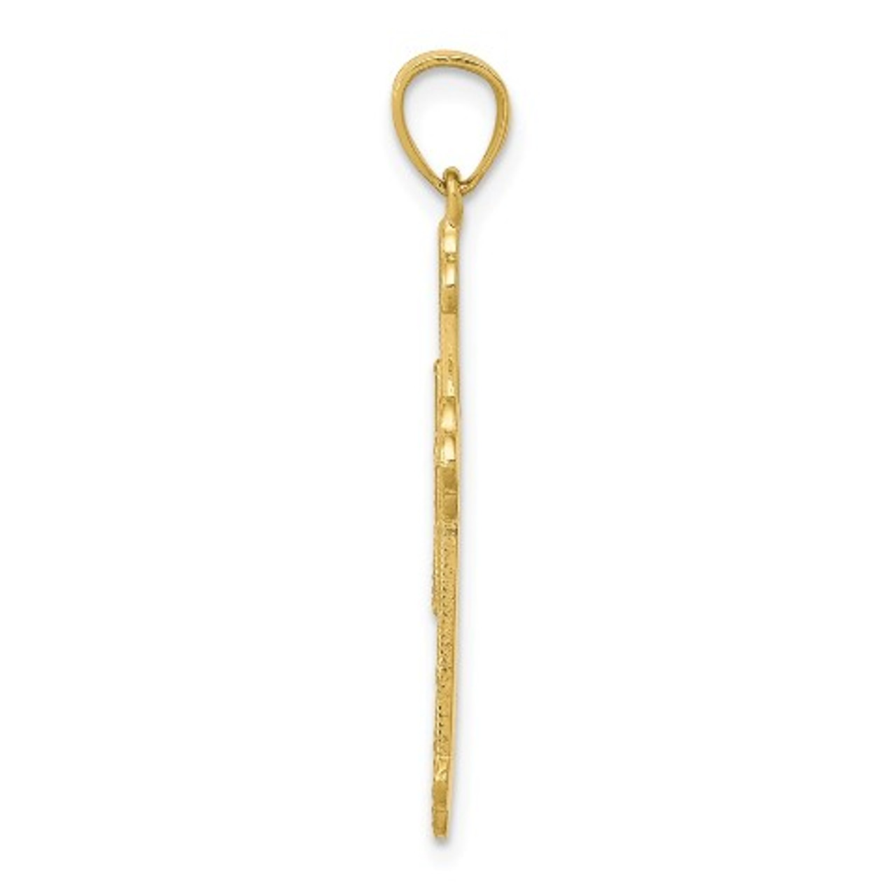 10K Yellow Gold Budded Cross Pendant - (A81-991)