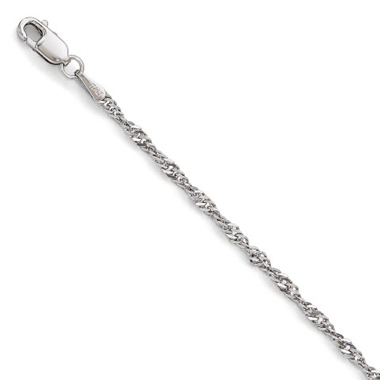 Leslie's 14K White Gold Singapore Chain Bracelet - Length 7'' inches - (C62-533)