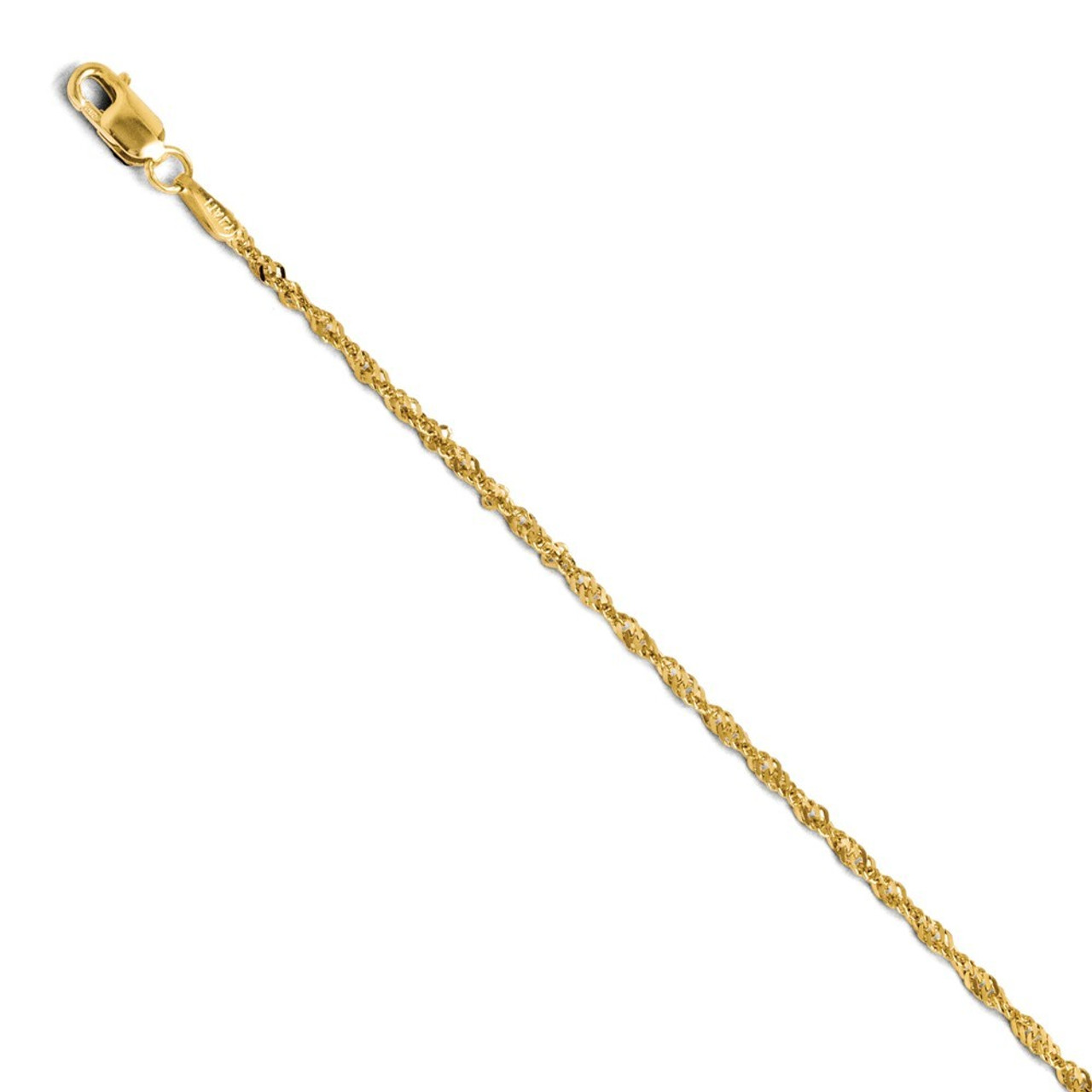 Leslies 14K Yellow Gold Singapore Chain Bracelet - Length 7'' inches - (C62-535)