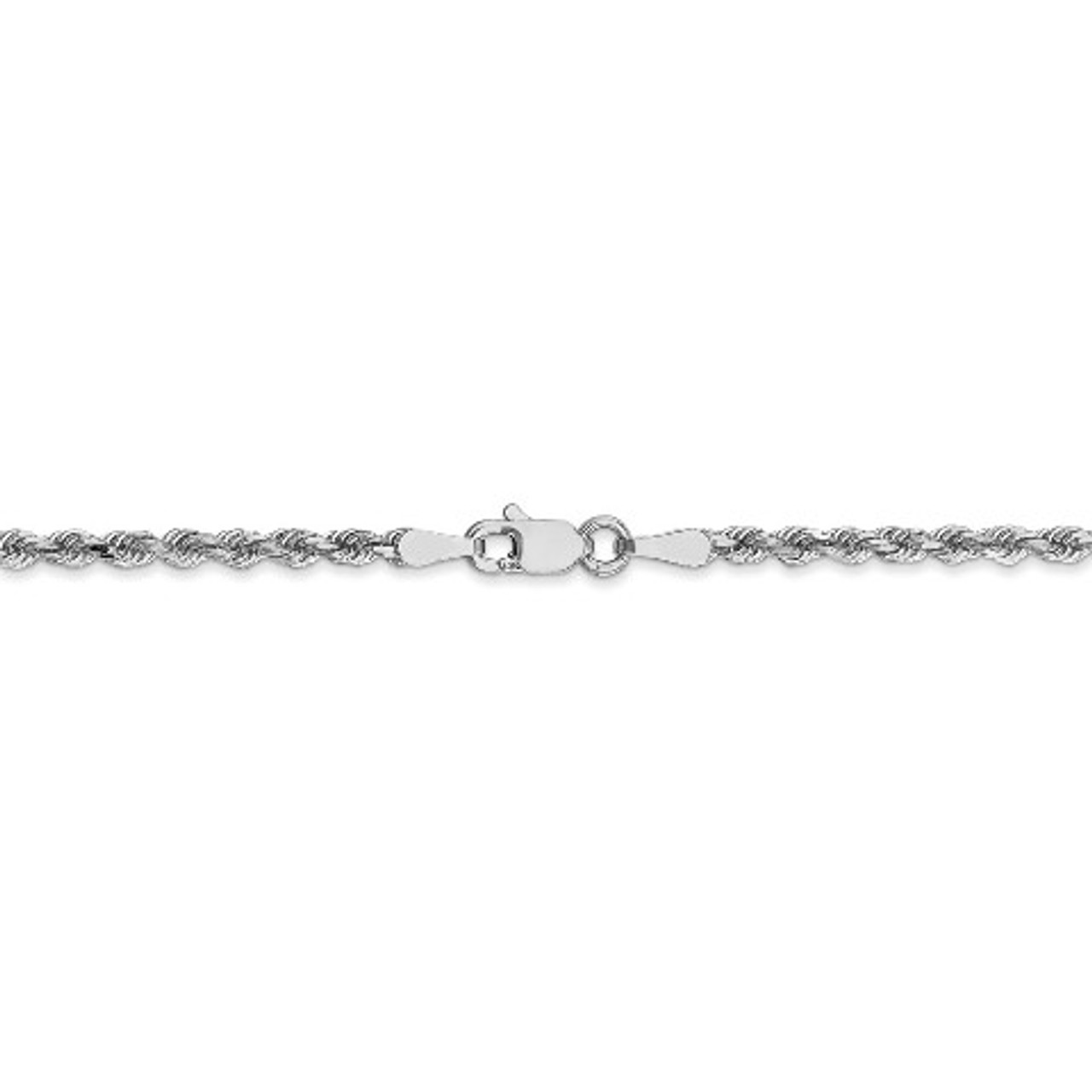 Leslie's 14K White Gold 2.5mm Diamond-cut Rope Chain Necklace - Length 18'' inches - (B18-566)