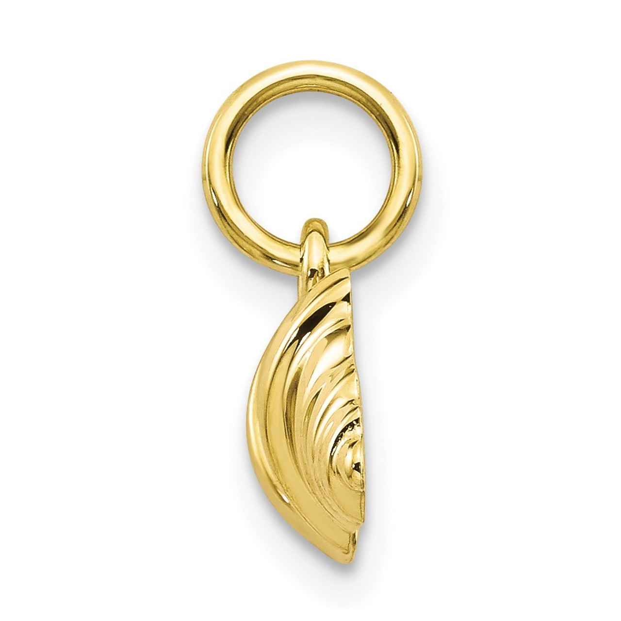 10K Yellow Gold Solid Barbell Charm - (A82-156)