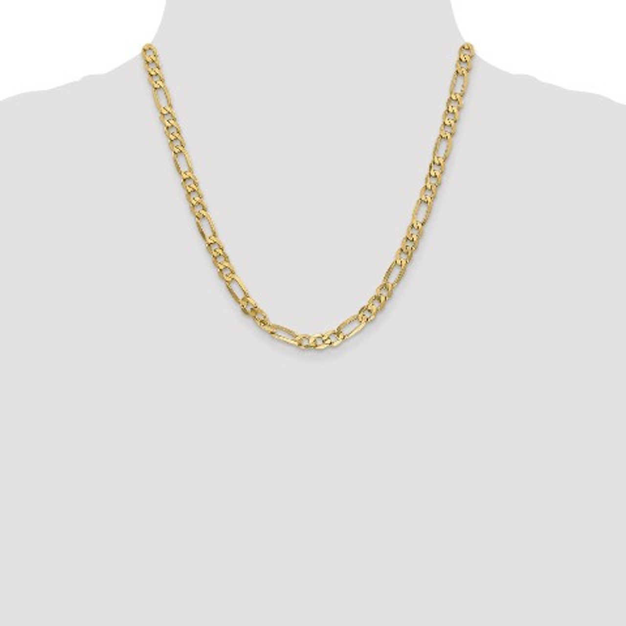 10K Gold 20 Inch Semisolid Figaro Chain Necklace - JCPenney