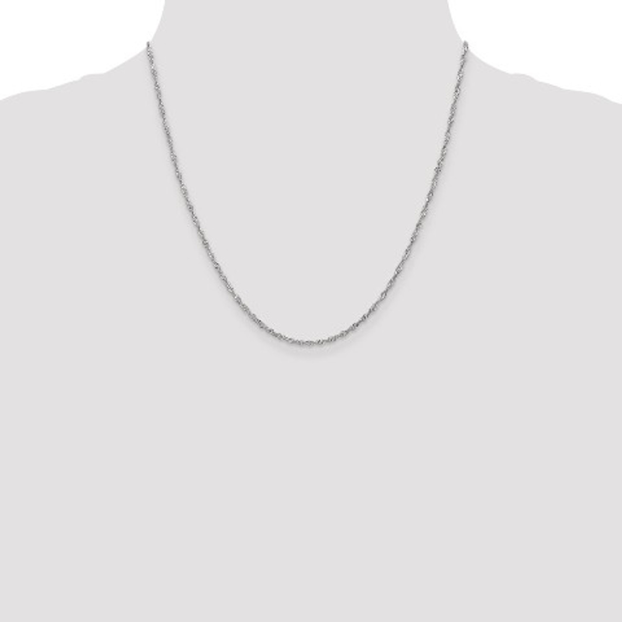 Leslie's 14K White Gold Singapore Chain Necklace - Length 20'' inches - (B18-651)