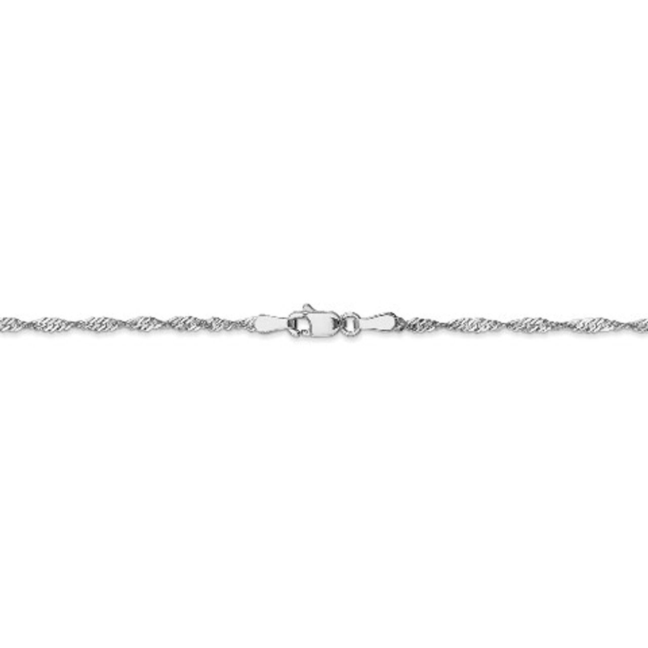 Leslie's 14K White Gold Singapore Chain Necklace - Length 24'' inches - (B18-652)