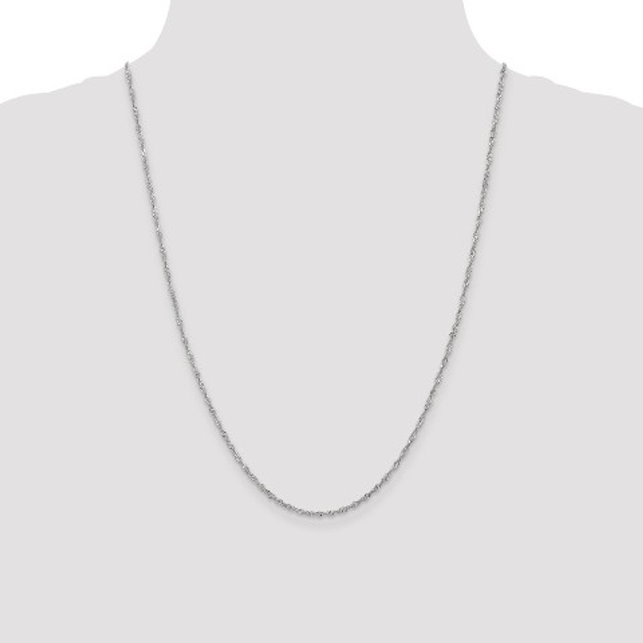 Leslie's 14K White Gold Singapore Chain Necklace - Length 24'' inches - (B18-652)