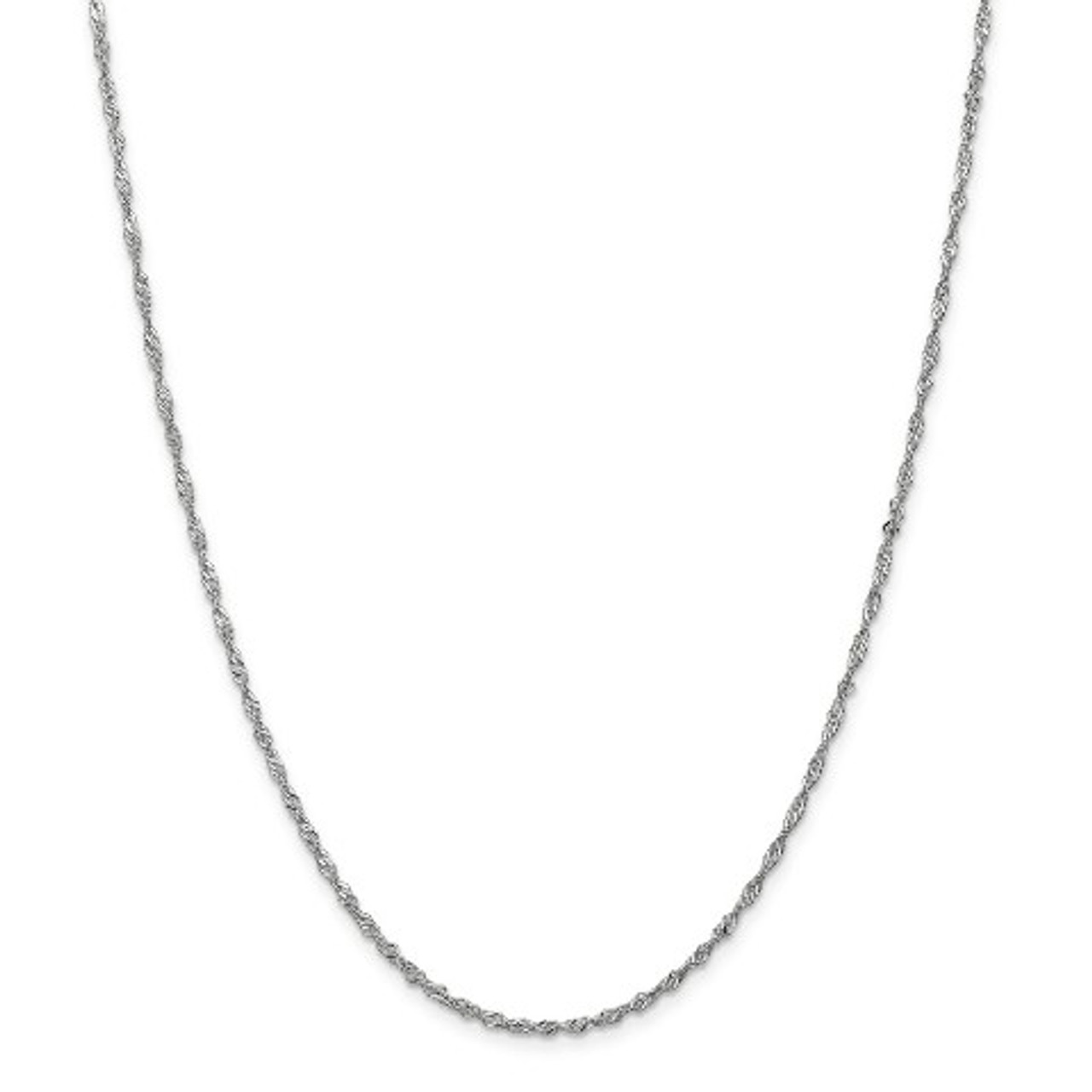 Leslie's 14K White Gold Singapore Chain Necklace - Length 24'' inches - (B18-652)