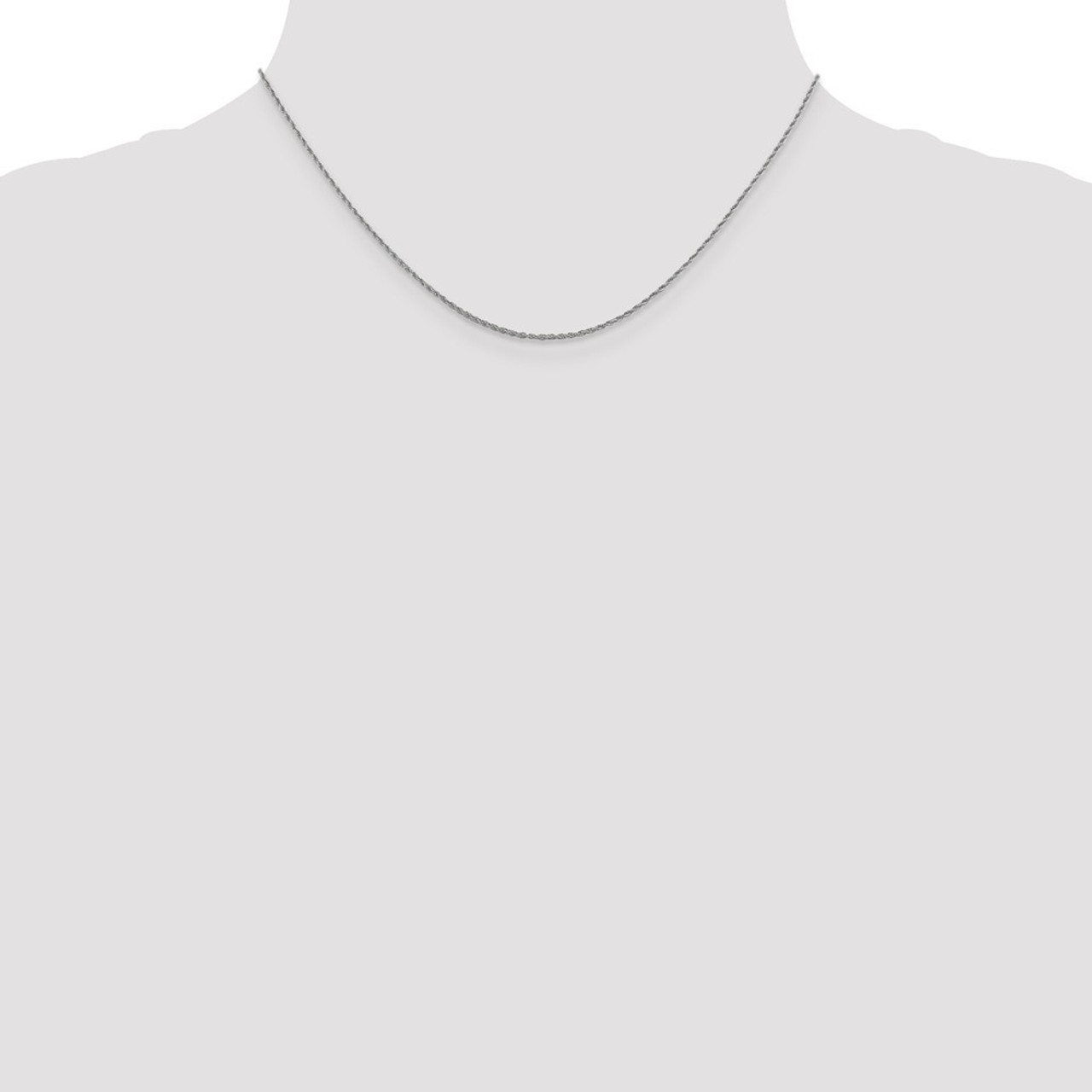 Leslie's 14K White Gold Pendant Rope Chain Necklace - Length 16'' inches - (B18-667)