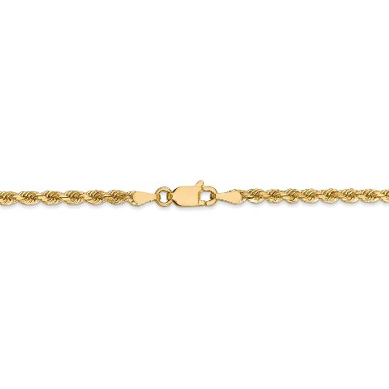Leslie's 14K Yellow Gold 2.75mm Diamond-cut Rope Chain Bracelet - Length 8'' inches - (C62-561)