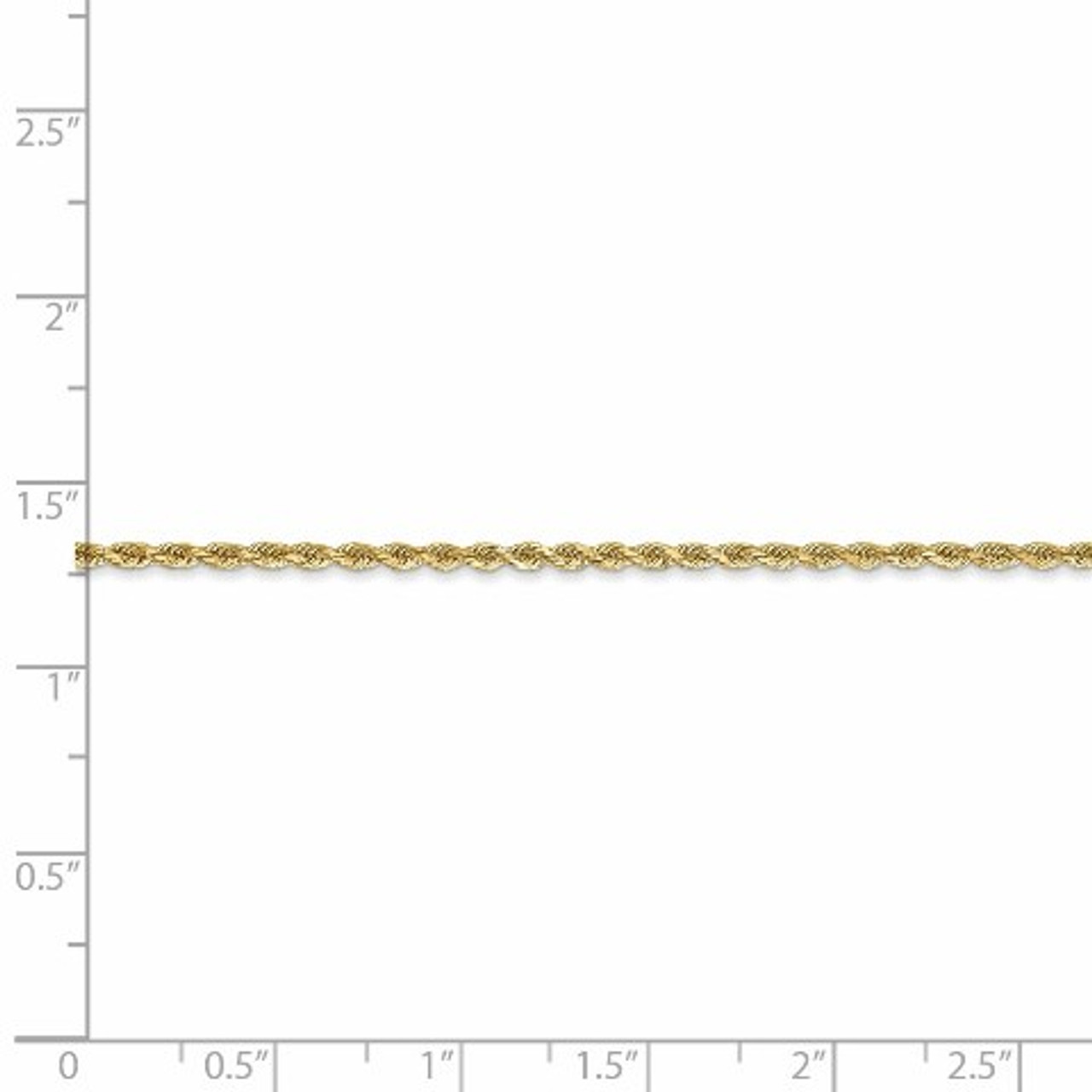 Leslie's 14K Yellow Gold 1.75mm Diamond-cut Rope Chain Necklace - Length 16'' inches - (B18-720)