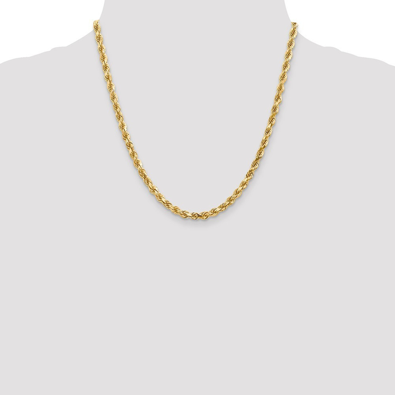 14K Yellow Gold 5.00mm Diamond Cut Rope Chain