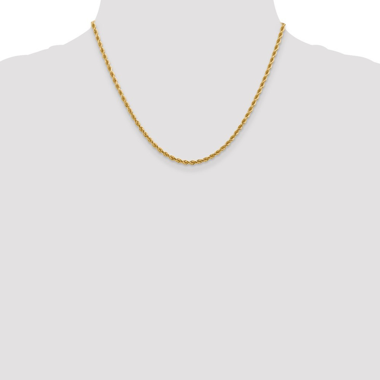 Leslie's 14K Yellow Gold 2.75mm Diamond-cut Lightweight Rope Chain Necklace - Length 18'' inches - (B18-740)