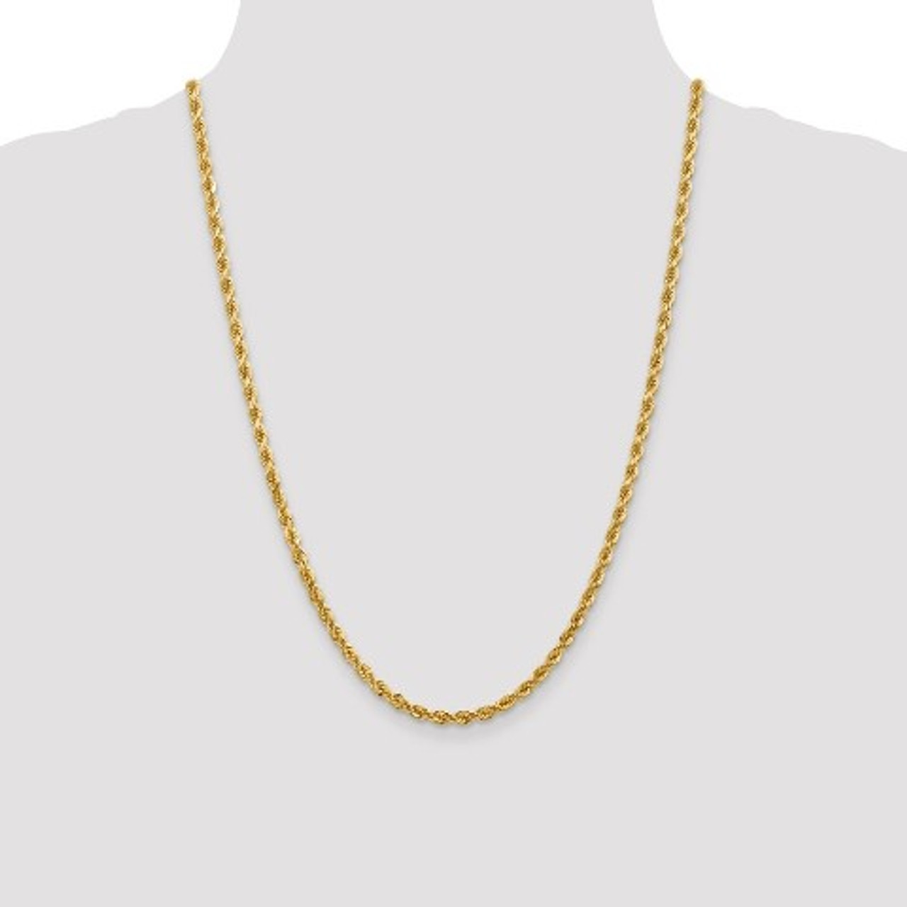Leslie's 14K Yellow Gold 4mm Diamond-cut Rope Chain Necklace - Length 24''  inches - (B18-748) - Roy Rose Jewelry