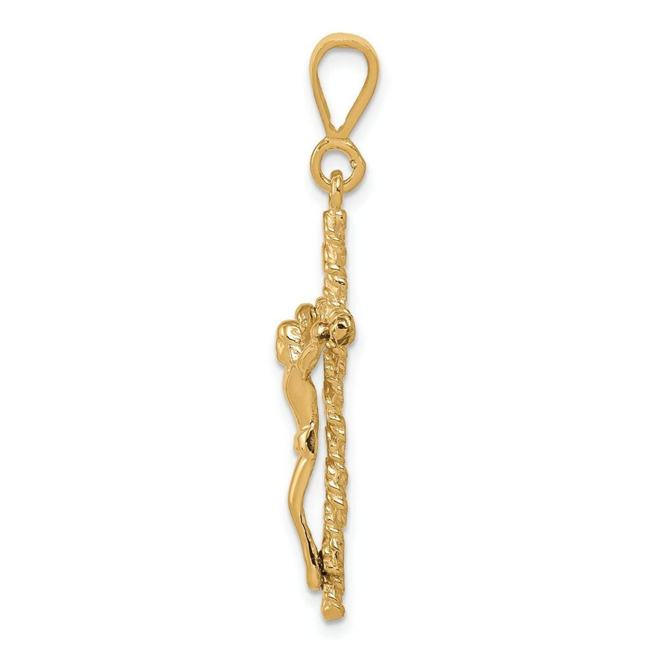 10K Yellow Gold Solid Polished Crucifix Pendant - (A82-235)