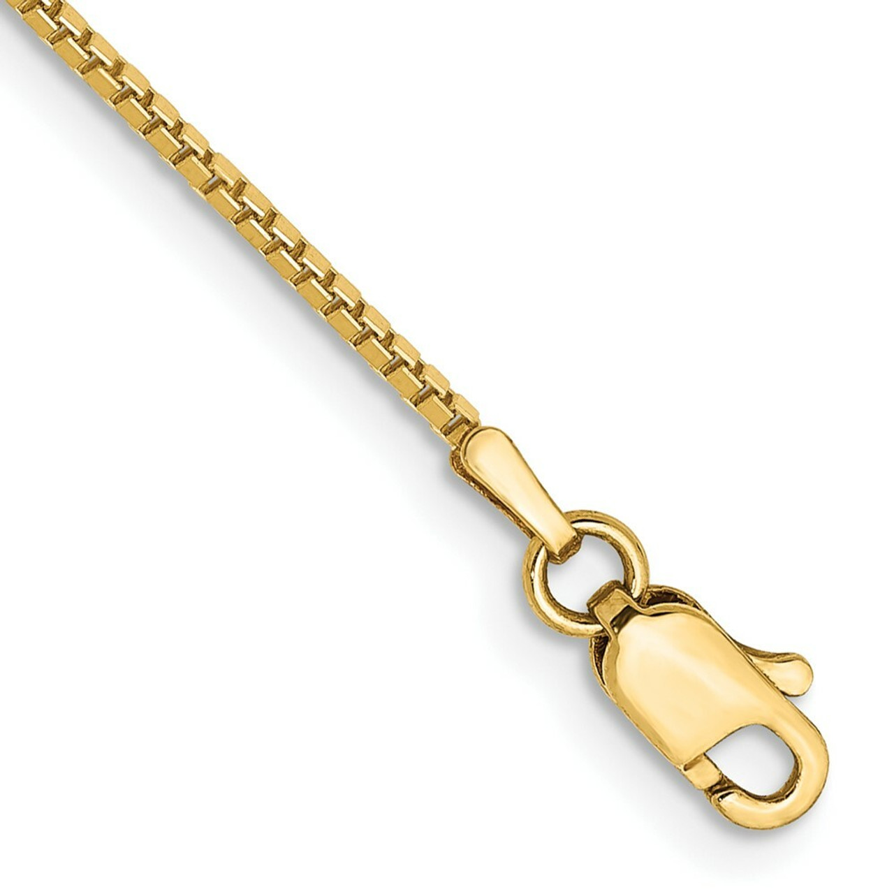 14K Yellow Gold 1mm Box Chain Anklet - Length 9'' inches - (C64-529)