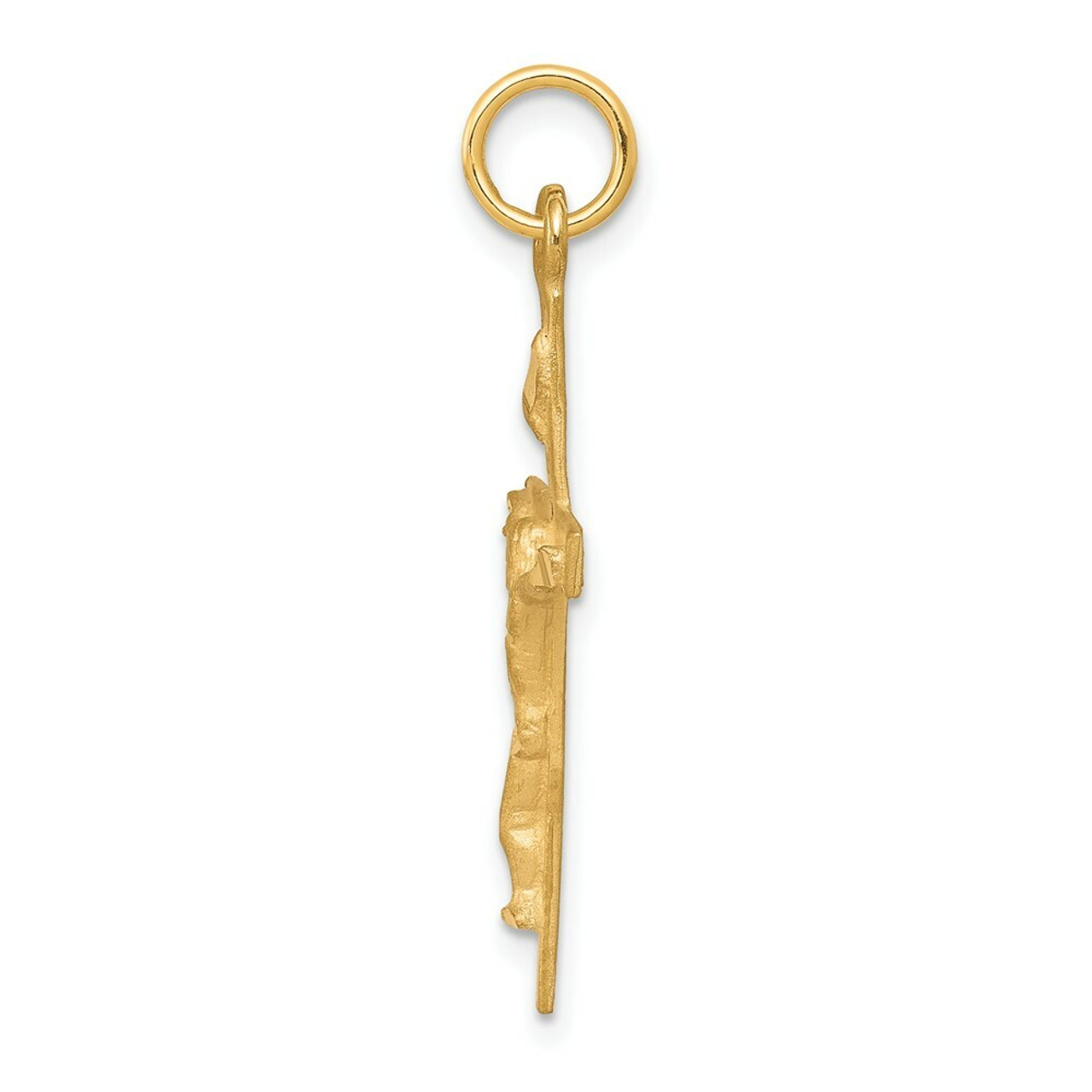 10K Yellow Gold Solid Polished Crucifix Pendant - (A82-263)