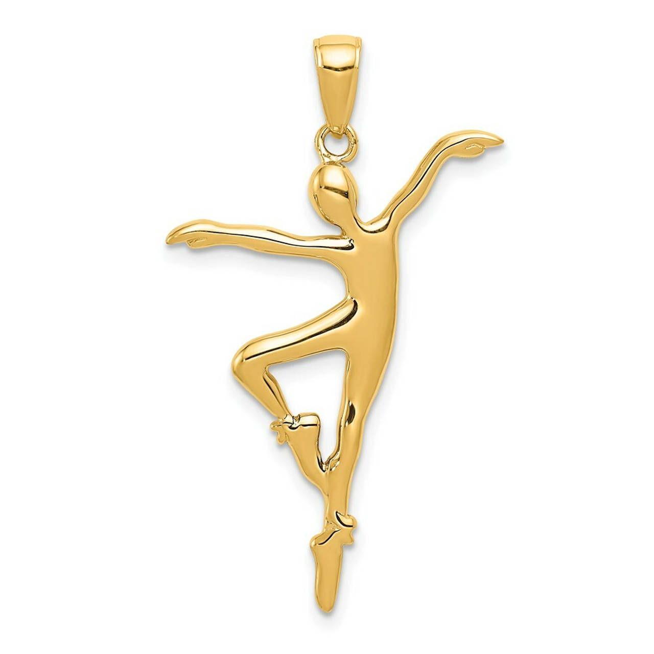 14K Yellow Gold 3-D Ballet Dancer Pendant - (A82-321)