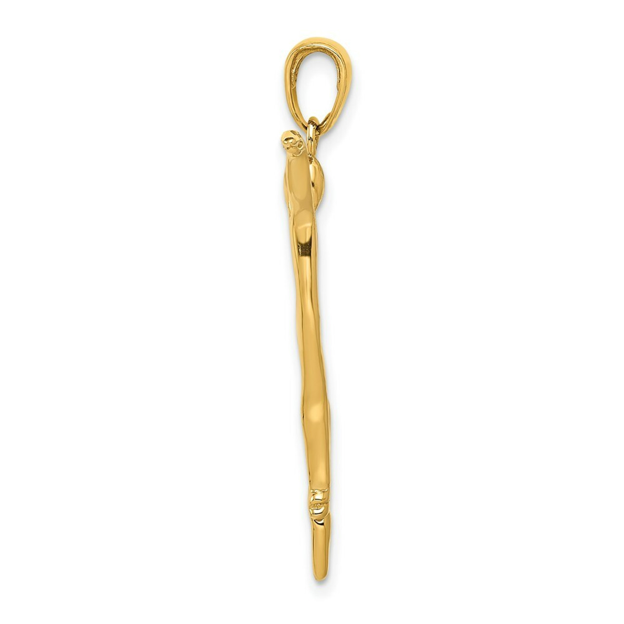 14K Yellow Gold 3-D Ballet Dancer Pendant - (A82-321)