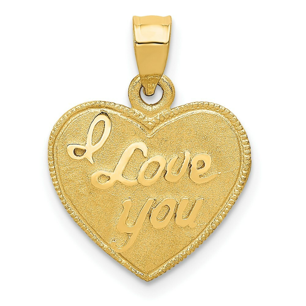 14K Yellow Gold Heart Pendant - (A82-354) - Roy Rose Jewelry