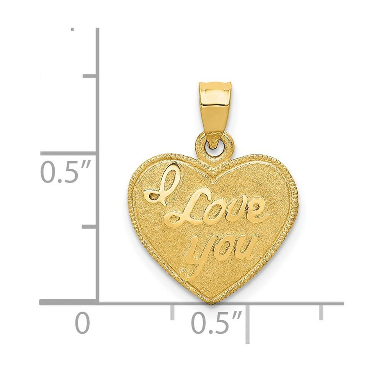 14K Yellow Gold Heart Pendant - (A82-354)