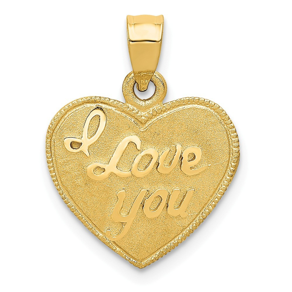 14K Yellow Gold Heart Pendant - (A82-354) - Roy Rose Jewelry