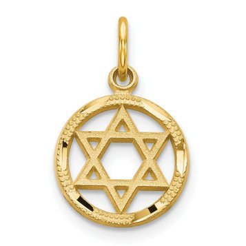 14K Yellow Gold Solid Polished Star of David Charm - (A82-400) 14K Yellow Gold Solid Polished Star of David Charm - (A82-400)