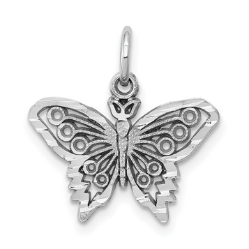10K White Gold Butterfly Charm - (A82-416) 10K White Gold Butterfly Charm - (A82-416)