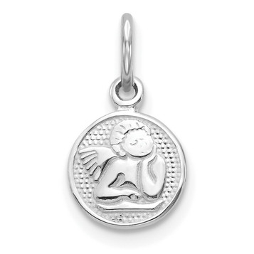 10K White Gold Angel Charm - (A82-420)