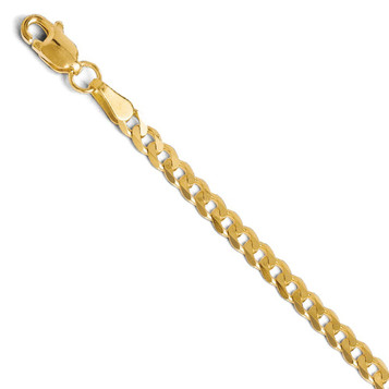 Leslie's 14K Yellow Gold 2.9mm Beveled Curb Chain Bracelet - Length 7'' inches - (C62-664)