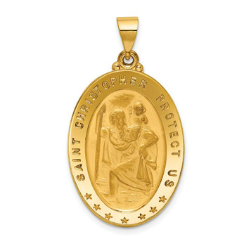 18K Yellow Gold Saint Christopher Medal Pendant - (A82-430) 18K Yellow Gold Saint Christopher Medal Pendant - (A82-430)