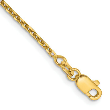 14K Yellow Gold 1.65mm Solid Diamond-cut Cable Chain Anklet - Length 9'' inches - (C63-940) 14K Yellow Gold 1.65mm Solid Diamond-cut Cable Chain Anklet - Length 9'' inches - (C63-940)