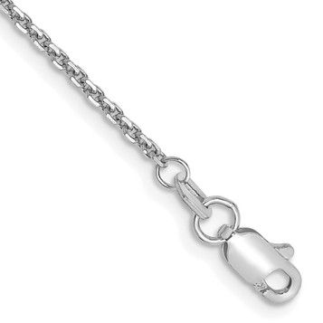 14K White Gold 1.3mm Solid Diamond-cut Cable Chain Anklet - Length 9'' inches - (C63-944) 14K White Gold 1.3mm Solid Diamond-cut Cable Chain Anklet - Length 9'' inches - (C63-944)