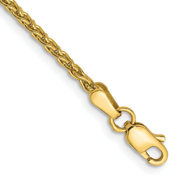 14K Yellow Gold 1.9mm Parisian Wheat Chain Anklet Bracelet - Length 10'' inches - (C63-969) 14K Yellow Gold 1.9mm Parisian Wheat Chain Anklet Bracelet - Length 10'' inches - (C63-969)