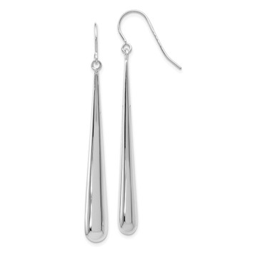 Leslie's 14K White Gold Polished Shepherd Hook Earrings - (B36-562)