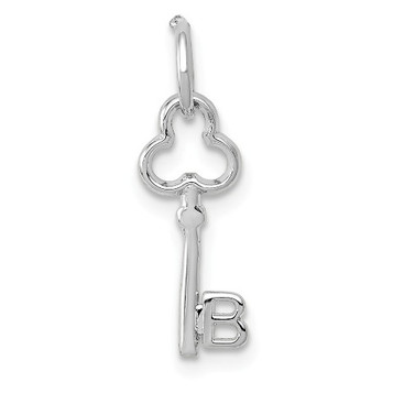 14K White Gold B Letter Initial Key Charm - (A84-890) 14K White Gold B Letter Initial Key Charm - (A84-890)